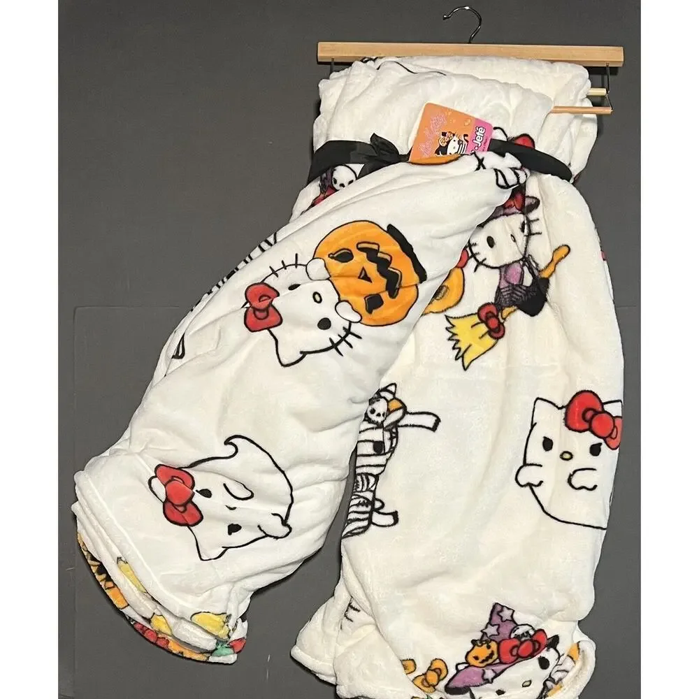 2 Hello Kitty Halloween Throw Blankets 60X70” Ghost Mummy Witch **2 Pck Set PAIR